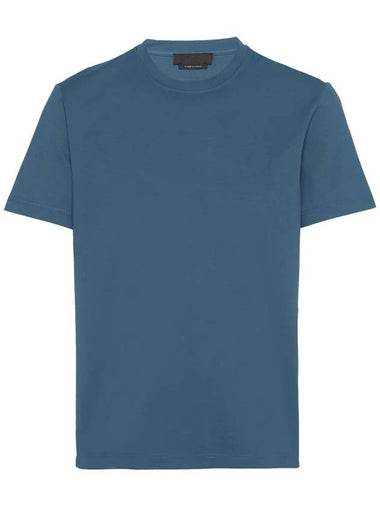 PRADA classic fitted t-shirt avio blue - PRADA - BALAAN 1