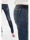 Women's Low Waist Cotton Skinny Jeans Blue - SAINT LAURENT - BALAAN 2