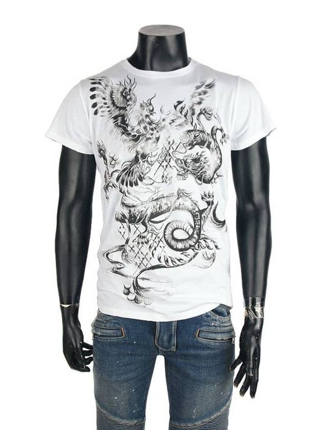 Dragon Short Sleeve T-Shirt White - BALMAIN - BALAAN 2