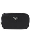 Triangle Logo Pouch Bag Black - PRADA - BALAAN 2