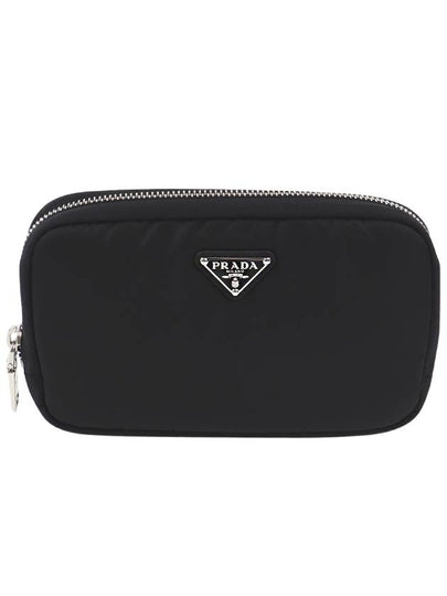 Triangle Logo Pouch Bag Black - PRADA - BALAAN 2