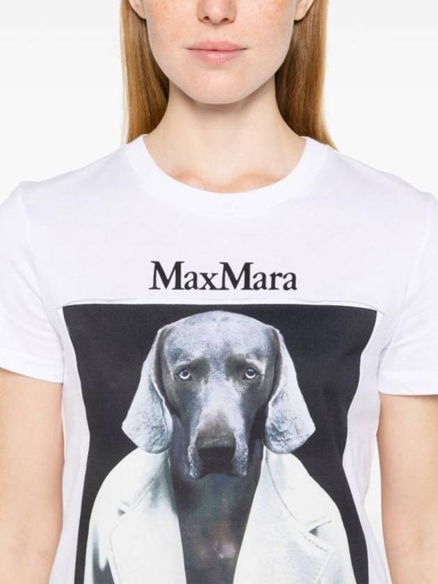 Cypria Print Cotton Short Sleeve T-Shirt White - MAX MARA - BALAAN 5