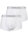 Men's Logo Low Rise Briefs 2 Pack White - VERSACE - BALAAN 2