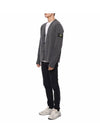 Men's Wappen Patch Button Cardigan Grey - STONE ISLAND - BALAAN 5