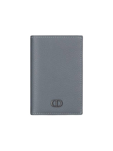 CD Icon Grained Calfskin Card Wallet Deep Gray - DIOR - BALAAN 1