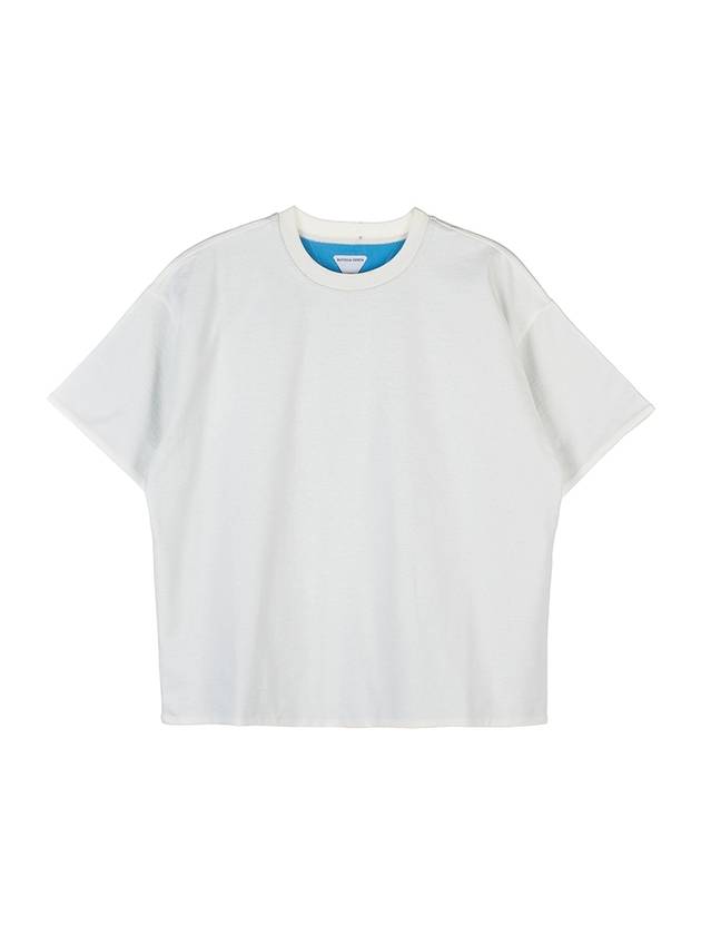 Crew Neck Cotton Short Sleeve T-Shirt Nave - BOTTEGA VENETA - BALAAN 1