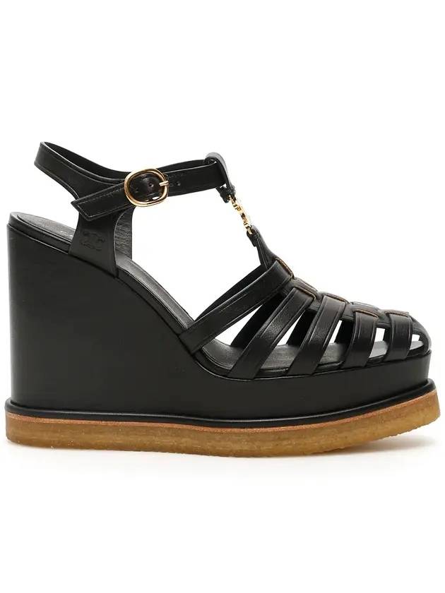 Triomphe Wedge Heel Black - CELINE - BALAAN 1