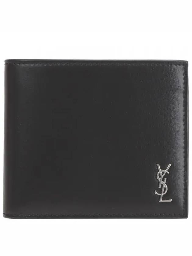 Tiny Cassandre East West Wallet in Matte Leather Black - SAINT LAURENT - BALAAN 2