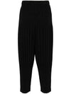 Pleated Basic Tapered Straight Pants Black - ISSEY MIYAKE - BALAAN 1