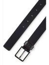 Gael Metal Buckle Leather Belt Black - HUGO BOSS - BALAAN 3