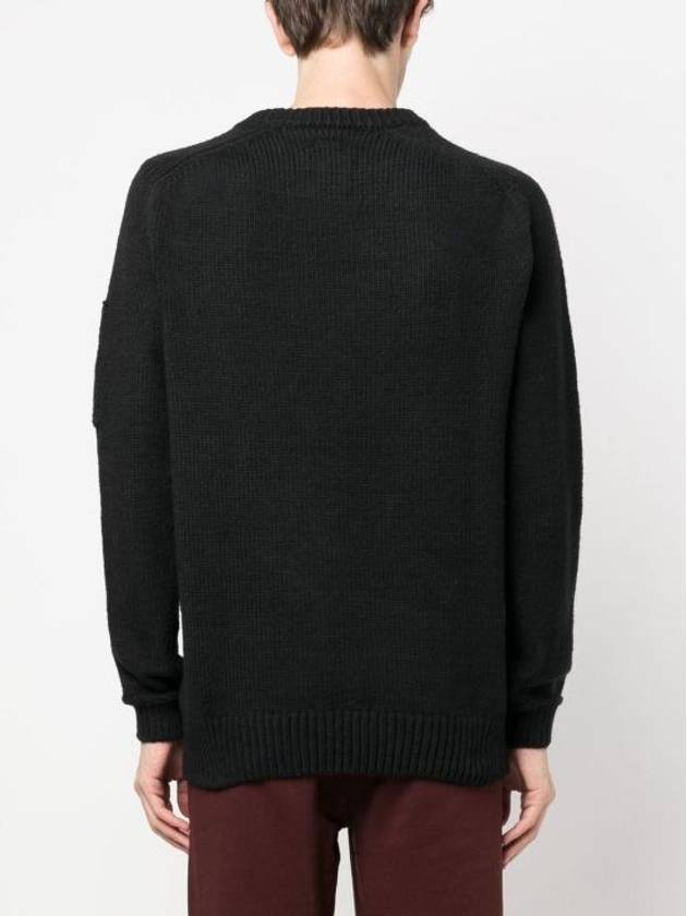 Lens Wappen Patch Knit Top Black - CP COMPANY - BALAAN 4