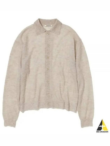 KID MOHAIR SHEER KNIT CARDIGAN A23AC01FG LIGHTBEIGE - AURALEE - BALAAN 1