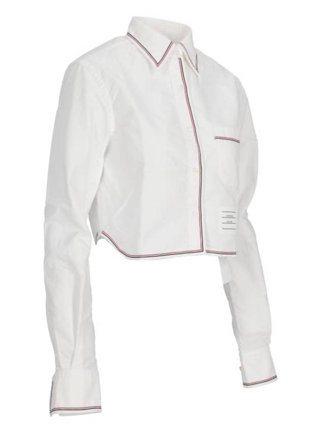 Classic cropped point collar shirt white - THOM BROWNE - BALAAN 4