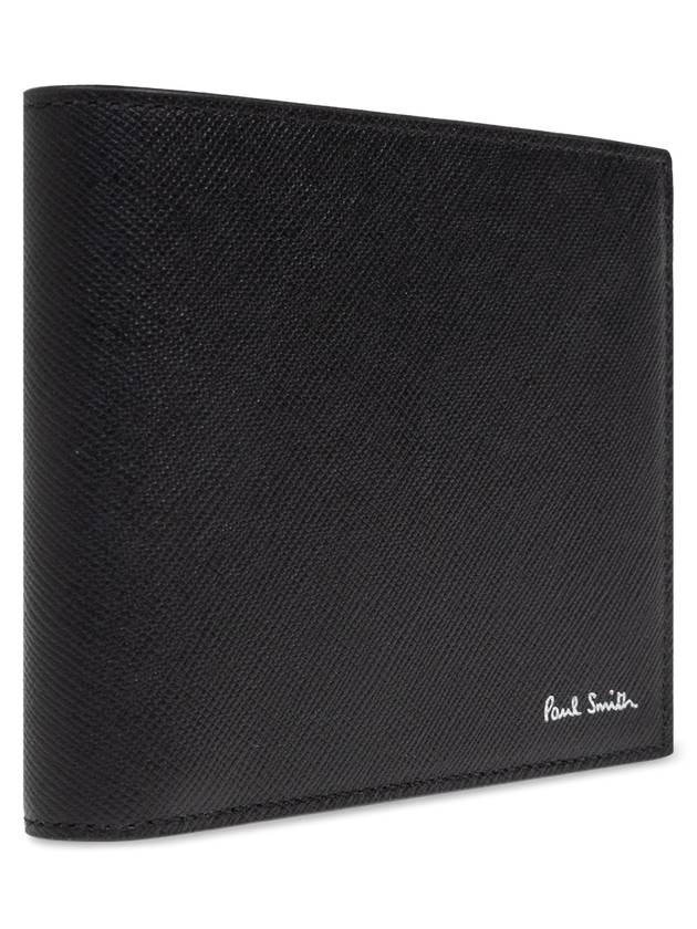 Paul Smith Leather Wallet With Printed Logo, Men's, Black - PAUL SMITH - BALAAN 4