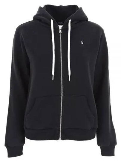 Embroidered Logo Pony Zip-Up Hoodie Black - POLO RALPH LAUREN - BALAAN 2