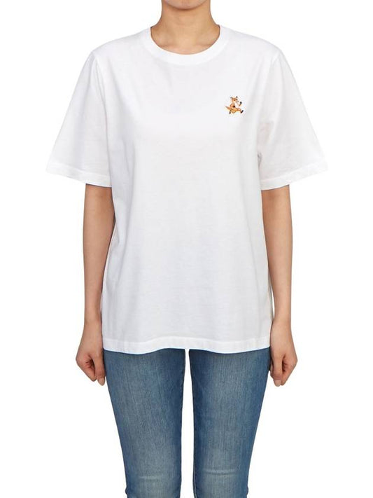 Speedy Fox Patch Comfort Short Sleeve T Shirt White - MAISON KITSUNE - BALAAN 2