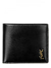 Tiny Monogram Half Wallet Black Gold - SAINT LAURENT - BALAAN 2