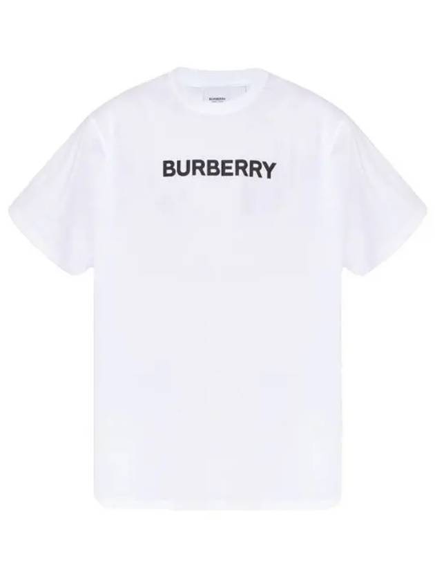 logo print cotton short sleeve t-shirt white - BURBERRY - BALAAN 2