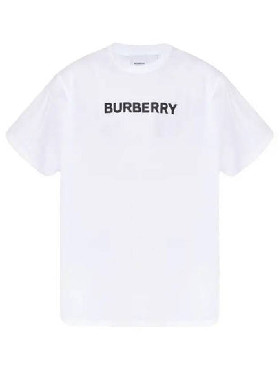 logo print cotton short sleeve t-shirt white - BURBERRY - BALAAN 2