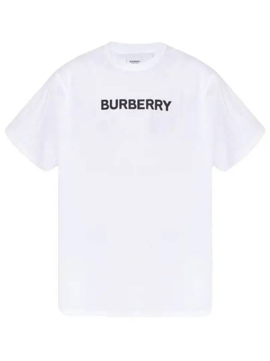 logo print cotton short sleeve t-shirt white - BURBERRY - BALAAN 2