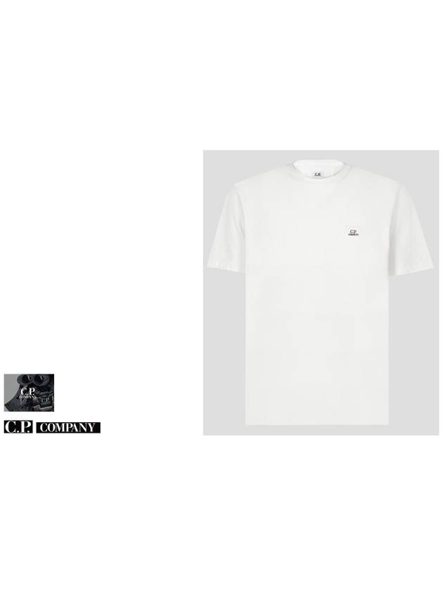 Tacting Pique Logo Crew Neck Short Sleeve T-Shirt White - CP COMPANY - BALAAN 3