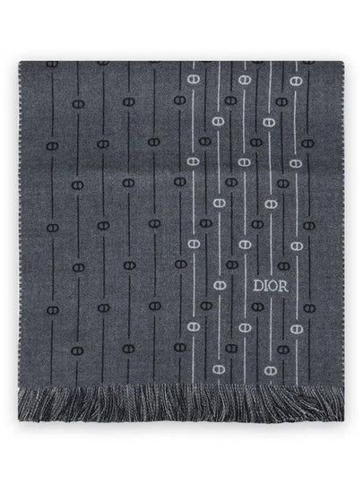 CD Icon Stripe Wool Scarf Grey - DIOR - BALAAN 2