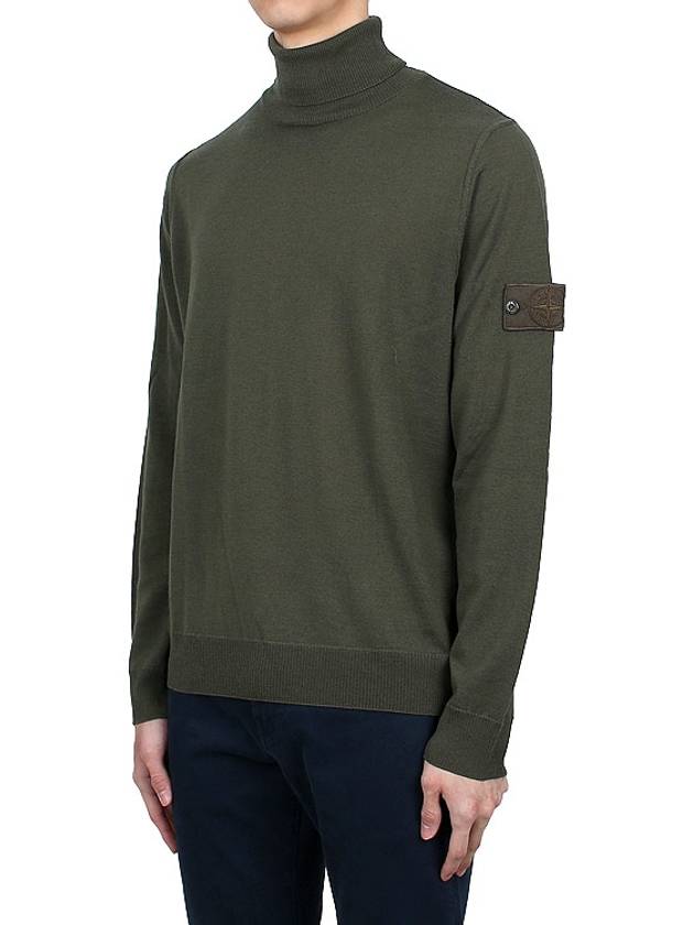 Wool Knit Turtleneck Green - STONE ISLAND - BALAAN 4