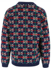 GG Supreme Check Wool Cardigan Blue - GUCCI - BALAAN 4