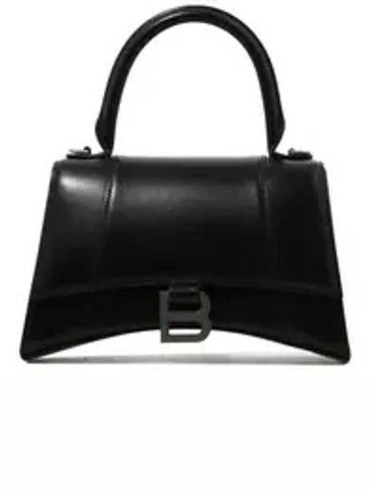 Hourglass Top Handle Strap Small Tote Bag Black Silver - BALENCIAGA - BALAAN 2