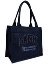 Logo Tote Bag Shoulder Navy Women s - GANNI - BALAAN 2