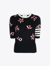 Women's 4 Bar Intarsia Knit Top Navy - THOM BROWNE - BALAAN 2