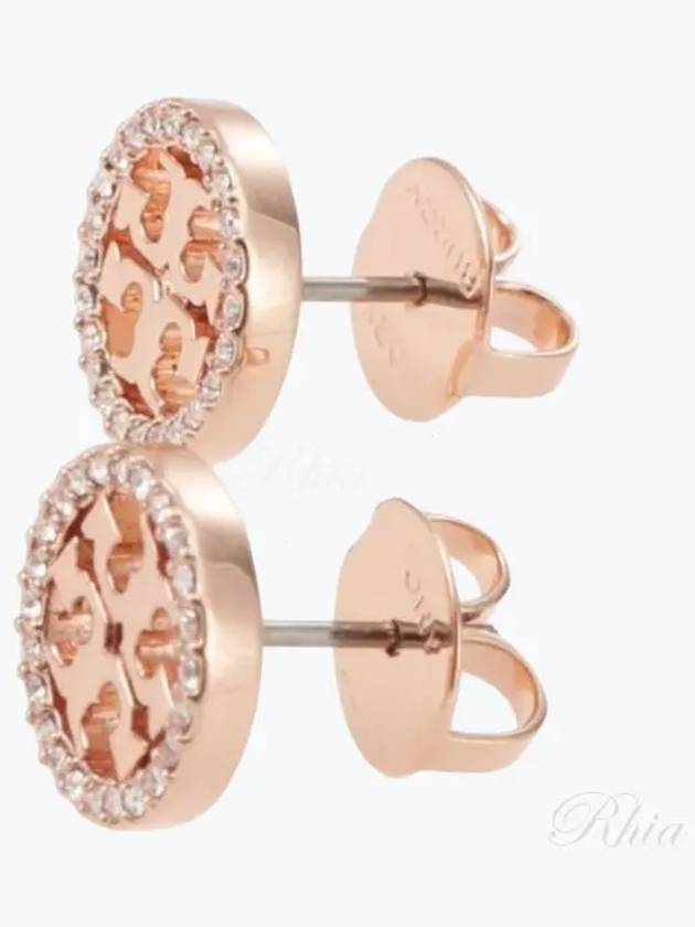 Miller Crystal Stud Earrings Rose Gold - TORY BURCH - BALAAN 2