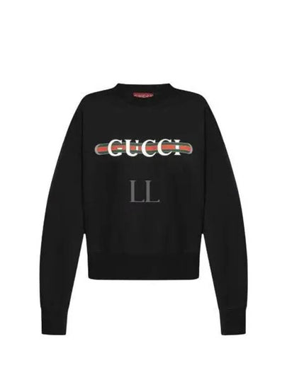 Print Cotton Jersey Sweatshirt Black - GUCCI - BALAAN 2