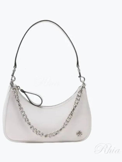 Mercer Chain Spazzolato Crescent Shoulder Bag White - TORY BURCH - BALAAN 2