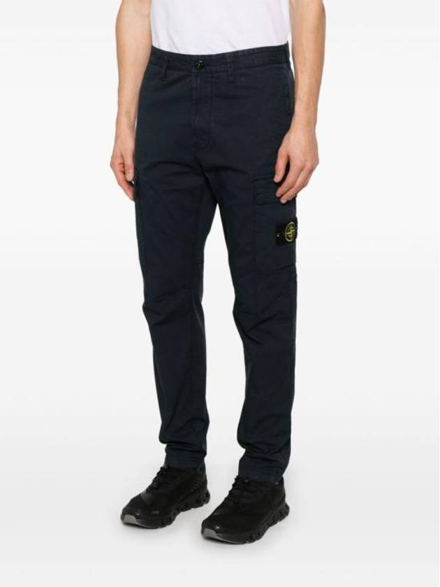 Supima Cotton Twill Stretch Straight Pants Navy - STONE ISLAND - BALAAN 4