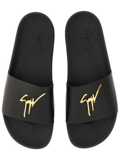 Giuseppe Zanotti Brett Slide Sandal With Logo - GIUSEPPE ZANOTTI - BALAAN 2