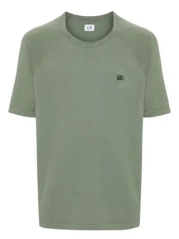 30/1 Sponge Fleece Short Sleeve Sweatshirt Green - CP COMPANY - BALAAN 2