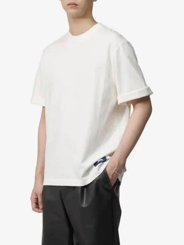 Logo Patch Cotton Jersey Short Sleeve T-Shirt Ivory - BURBERRY - BALAAN 2