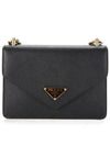 Saffiano Leather Envelope Chain Shoulder Bag Black - PRADA - BALAAN 2