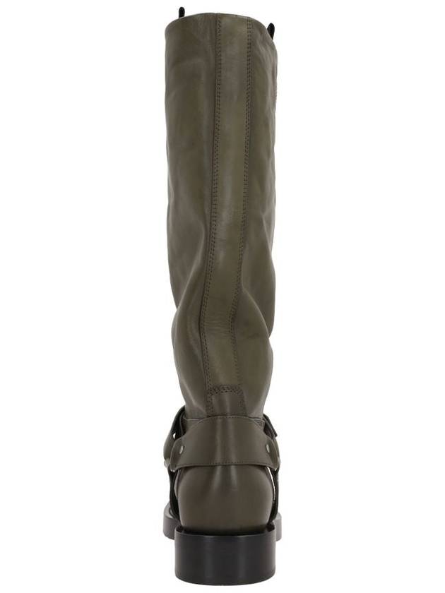 Saddle Leather Long Boots Green - BURBERRY - BALAAN 3