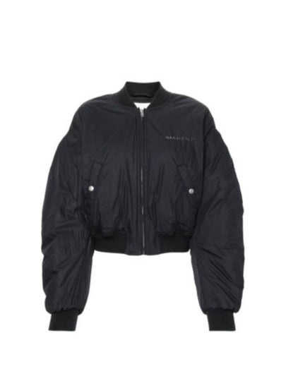 Bessime Embroidered Logo Bomber Jacket Faded Black - ISABEL MARANT ETOILE - BALAAN 2