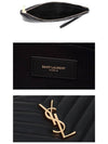 Gold Monogram Cassandre Matelasse Tablet Clutch Bag in Quilted Leather Black - SAINT LAURENT - BALAAN 5