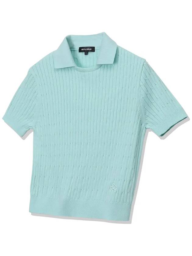 Cable Tone & Tone Logo Knit Women MINT - 20THHOLE - BALAAN 5