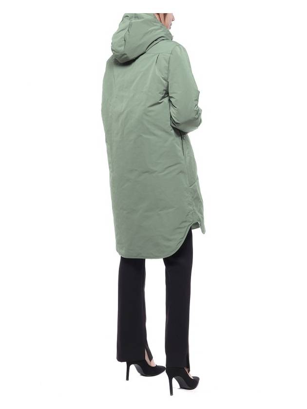 Tech Faille 4 Bar Down Hooded Padding Green - THOM BROWNE - BALAAN 7