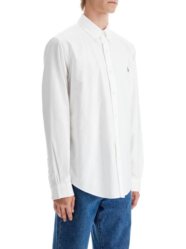 Embroidery Pony Oxford Long Sleeve Shirt White - POLO RALPH LAUREN - BALAAN 3