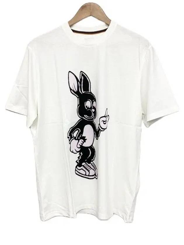 Rabbit Print Round Neck Cotton Short Sleeve T-Shirt White - PAUL SMITH - BALAAN 2