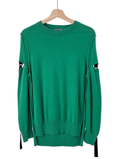 1 Number Women Cutting Ring Wool Knit Green - UNDERCOVER - BALAAN 2