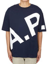 Lisandre Logo Print Short Sleeve Shirt Dark Navy - A.P.C. - BALAAN 2