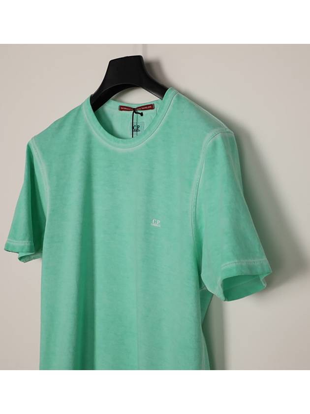 Piece Dyed Short Sleeve T-Shirt Green - CP COMPANY - BALAAN 4