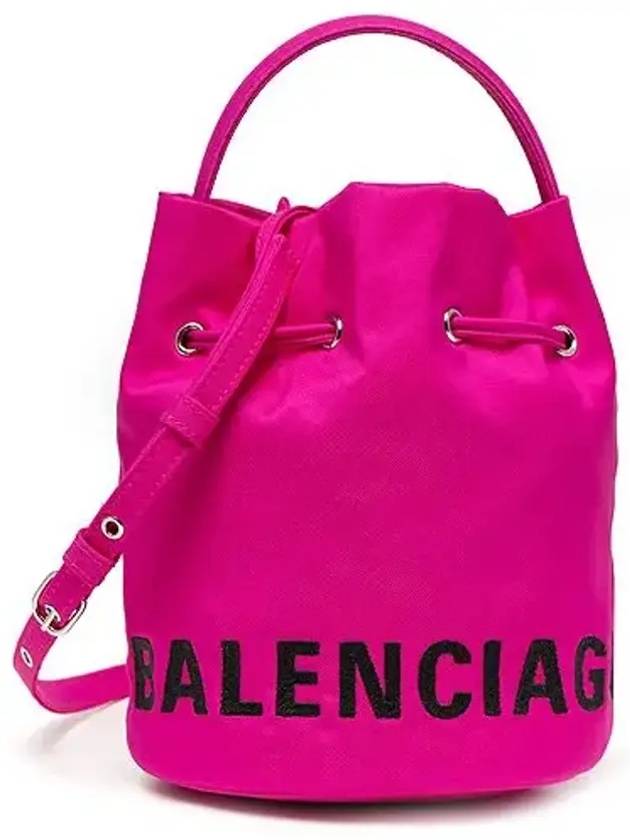 wheel drawstring bucket bag pink - BALENCIAGA - BALAAN 1